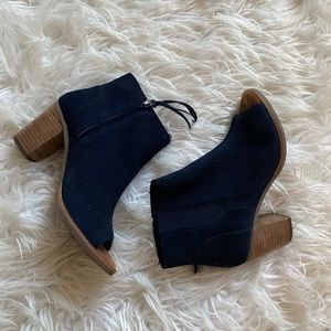 TOMS Suade peep toe booties Size 7